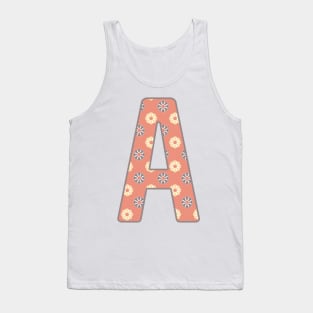 MONOGRAM LETTER A PINK FLORAL TYPOGRAPHY DESIGN Tank Top